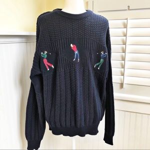 Architect Textured Embroidered Golfers Sweater XL